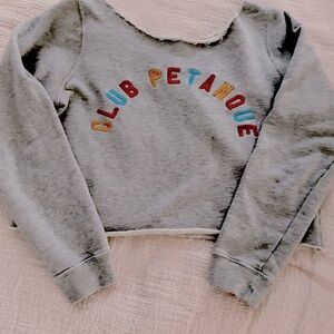 Club Pétanque size S gray cropped sweatshirt